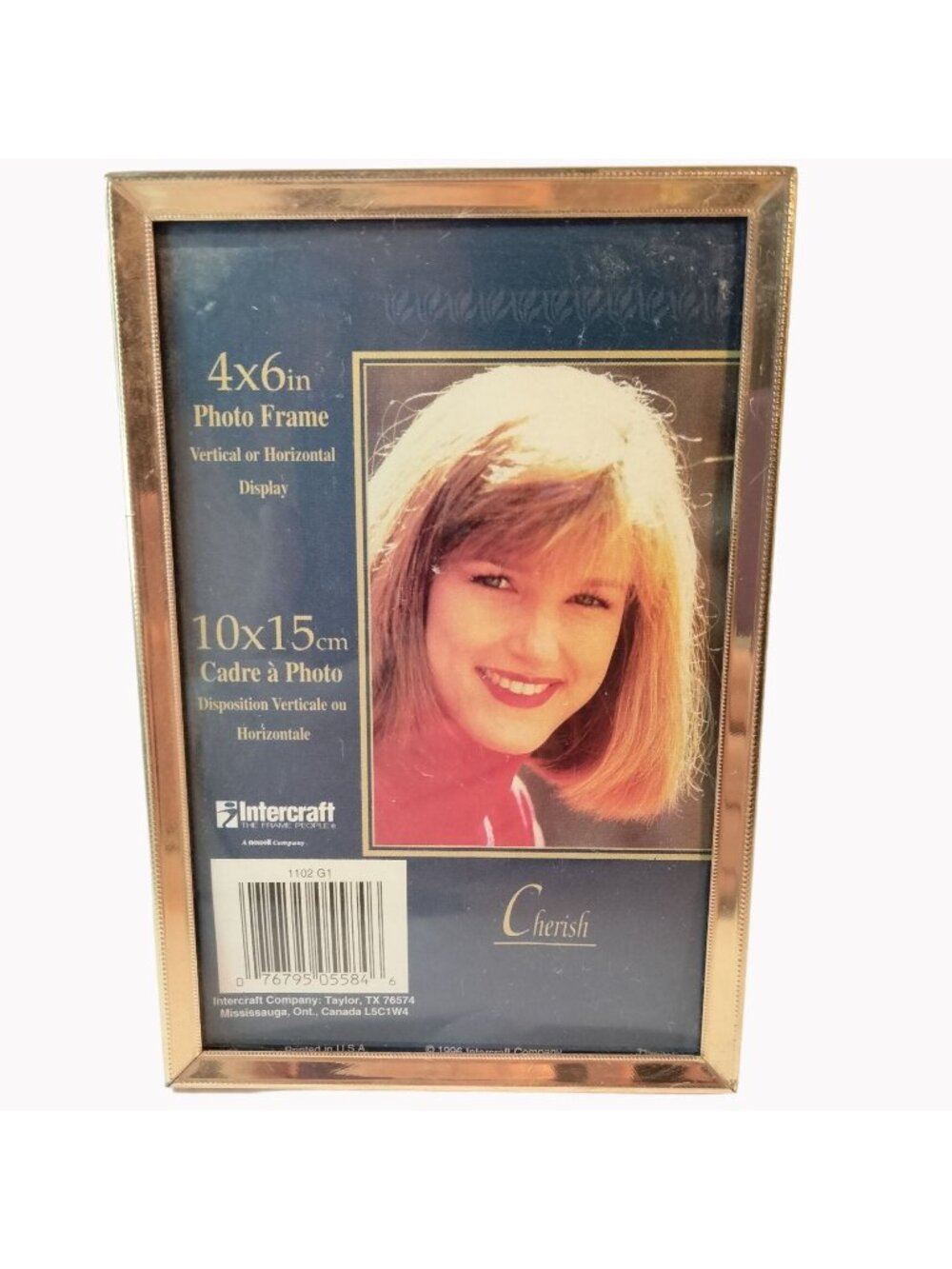Gold Tone Intercraft 4x6 Inch Photo Frame Vertical Horizontal Display